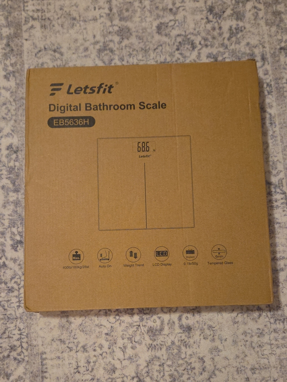 Digital Bathroom Scale in Brown